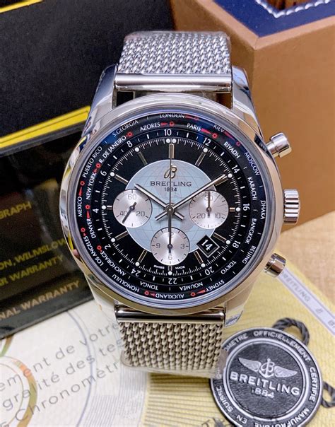 breitling transocean chronograph unitime ss|Breitling Transocean chronograph for sale.